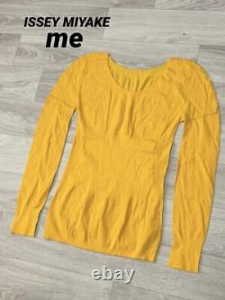 Me Issey Miyake Cut And Sew Long Sleeve Top Yellow New