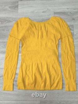 Me Issey Miyake Cut And Sew Long Sleeve Top Yellow New