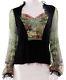 Michal Negrin Victoriana Panel Baroque Print Tulle Long Sleeve Shirt Blouse Top