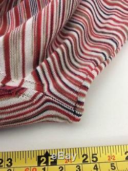 Missoni Mens Long Sleeve Polo T Shirt, Top, Size 54, XXL, Red, Immaculate