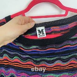 Missoni Size 18 colourful knitted long tunic short sleeve top dress slouch