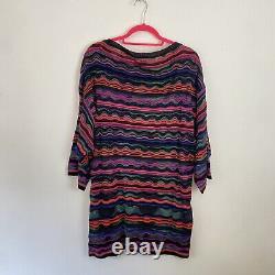 Missoni Size 18 colourful knitted long tunic short sleeve top dress slouch
