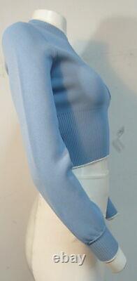 Miu Miu Light Blue Synthetic Knit Long Sleeve Top sz 36
