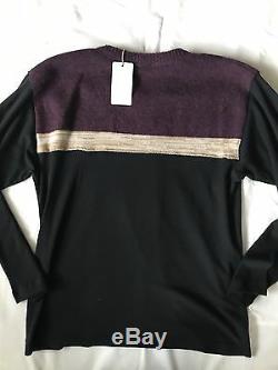 Miu Miu unisex size S loose fit wool cotton long sleeve top black F2003 NEW