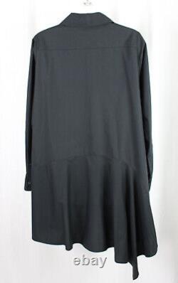 Morgane Le Fay Black 100% Cotton Full Button Down Long Sleeve Tunic Top Small