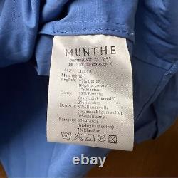 Munthe Cheer Blouse Puff Sleeve Top Indigo Blue EUR 42 US 12 NWT