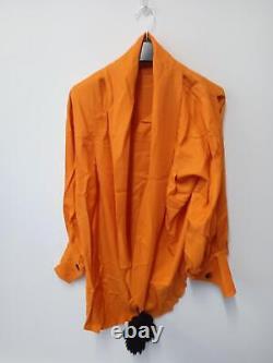 NACKIYE Ladies Orange Wool Long Sleeve Blouse Top Size UK8