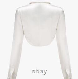 NANA JACQUELINE White Millie Crop Top Shirt SIZE 6 XS RRP E316.00 (M 865)