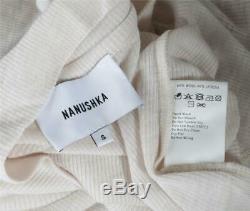 NANUSHKA Womens Ivory Knit Turtleneck Long Sleeve Lightweight Top Blouse S NEW
