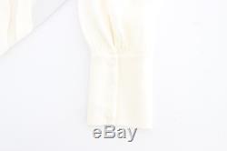 NEW $1100 DOLCE & GABBANA Blouse White Silk Stretch Long Sleeve Top IT38/ US4/XS
