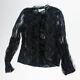 New Alexis Charis Black Sheer Lace Tie Neck Long Sleeve Button Front Blouse Top