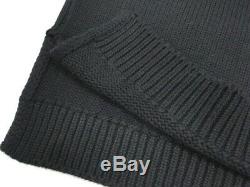 NEW FENDI Tops Long Sleeve Knit Sweater 40 Logo Wool Black Italy 13151303600 K