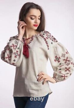 NEW Linen Ukrainian Vyshyvanka Women Embroidered Linen Blouse Women Shirt shirt