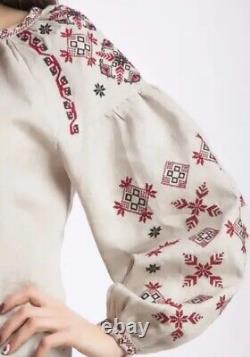 NEW Linen Ukrainian Vyshyvanka Women Embroidered Linen Blouse Women Shirt shirt