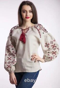 NEW Linen Ukrainian Vyshyvanka Women Embroidered Linen Blouse Women Shirt shirt