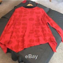 NEW MOYURU Tops Long Sleeve T-shirts Red Polka Dot 100 Cotton Women's Tag