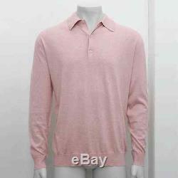 NEW Mens Prada Pink Long Sleeve Melange Cotton Polo Shirt Top GENUINE RRP £295