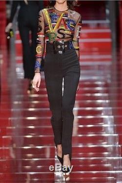 NEW VERSACE EMBELLISHED TULLE Long Sleeves TOP 38