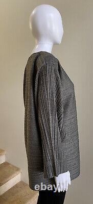 NWOT PLEATS PLEASE ISSEY MIYAKE Gray Knit Long Sleeve Top Tunic Blouse Size 5/XL