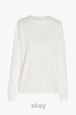 NWT $390 The Row Autie Long Sleeve Cotton Top in White sz XS