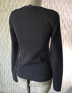 NWT $745 Cushnie Et Ochs Gray Sienne Knit Long Sleeve Cutout Top Sweater Medium