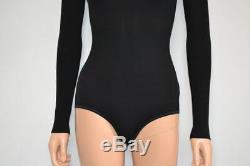 NWT Alaia Black Wool Collar/Turtleneck Long Sleeve Bodysuit/Top Size 36 $1,385