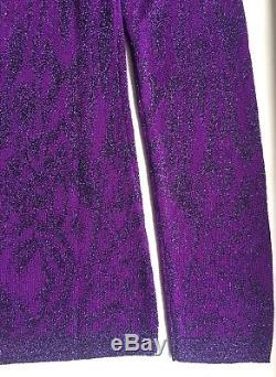 NWT Authentic Missoni Women's Purple Long Sleeve Crewneck Sweater Top Size 40 EU