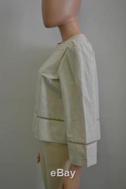 NWT Isabel Marant Chalk Ivory'Rifen' Linen/Cotton Long Sleeve Top Sz 36 $1350