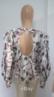NWT Isabel Marant Ecru/Multi Floral Cotton Uster Long Sleeve Top Size 36 $640
