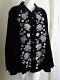 Nwt J. Jill Sz 3x Black Amazing Velvet Floral Embroidered Shirt Jacket Top $219