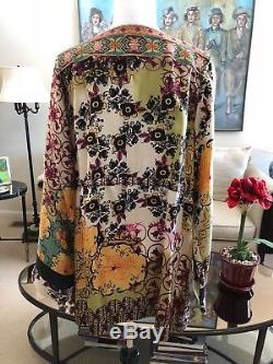 NWT Johnny Was Long Sleeve Square Neck Tunic Top Size L 100% Silk $275