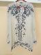 Nwt Johnny Was Samantha Tunic Top Long Sleeve Embroidered V Neck Gray Size Xl