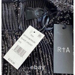 NWT RtA Pippa Black Sequin Long-Sleeve Top Size XXS