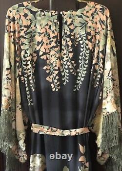 NWT Spell & The Gypsy Free People WILLOW TASSELED Lg Black Fringe Top / Dress