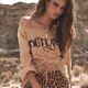 Nwt Spell & The Gypsy Collective Outlaw Long Sleeve Top Sloppy Joe In Honey-l