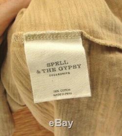 NWT Spell & the Gypsy Collective OUTLAW Long Sleeve top Sloppy Joe in HONEY-L