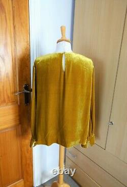 NWT TOAST SAMPLE Gold Silk mix velvet long sleeved occasion top size 16