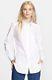 Nwt Theory Fedele Women's Cotton Long Sleeve Button-down White Shirt/top -medium