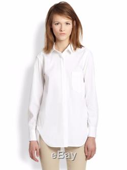 NWT Theory Fedele Women's Cotton Long Sleeve Button-Down White Shirt/Top -MEDIUM