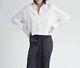 Nwt Vince Raw Edge Oversized Long Sleeve Shirt Blouse Top, White Size Xs, M $225
