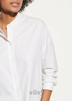 NWT Vince Raw Edge Oversized Long Sleeve Shirt Blouse Top, White Size XS, M $225