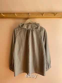 Nest Robe Japan NEW NWT ruffle collar linen boxy blouse dress top shirt OS $285