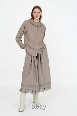 Nest Robe Japan NEW NWT ruffle collar linen boxy blouse dress top shirt OS $285