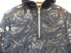 New Gorgeous Emilio Pucci Black Lace Top Blouse Long Frilled Sleeves Authentic
