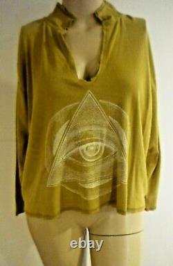 New Magnolia Pearl Eye of Eternity Cotton Pullover Top Long Sleeve In Marigold