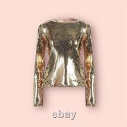 New No21 Long Sleeve Top In Gold tone