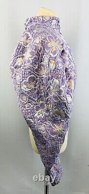 New! Rotate By Birger Christensen Purple Jacquard Puff Sleeve Top, Size UK 16