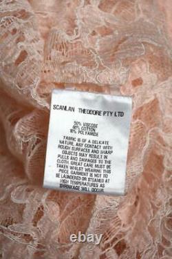 New SCANLAN THEODORE Poudre Pink French Lace Long Sleeve Blouse Top ML $600