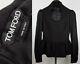 New Tom Ford Sz 40 / Us 4 Black Keyhole Top Blouse Long Sleeves Peasant Dress