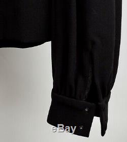 New Tom Ford sz 40 / US 4 black keyhole top blouse long sleeves peasant dress